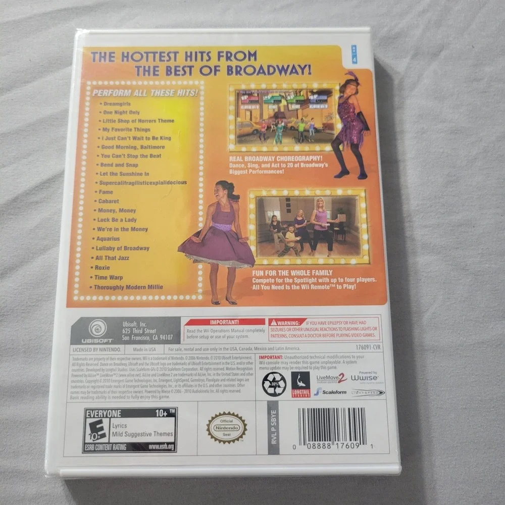 Dance On Broadway Nintendo Wii 2010 New Sealed